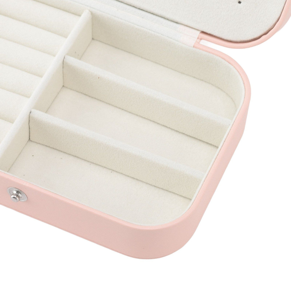 Jewelry Case Portable Beautiful Pink Necklace Ring Ear Stud Storage Box Adjustment Leather Travel Jewelry Case with Lock