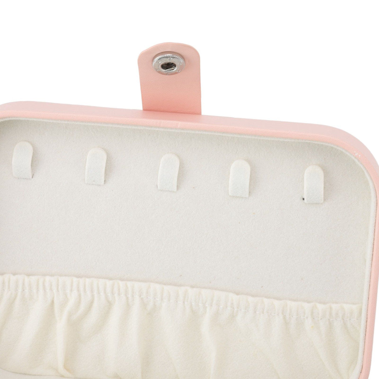 Jewelry Case Portable Beautiful Pink Necklace Ring Ear Stud Storage Box Adjustment Leather Travel Jewelry Case with Lock