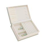 Jewellery Box Leather Jewelry Storage Case Large Capacity Portable for Earring Necklace - Rear View