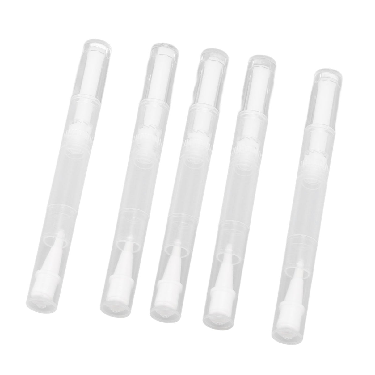 5 Set Empty Nail Oil Pen Transparent Plastic Tube Nylon Fiber Brush Cuticle Oil Pen for Travel