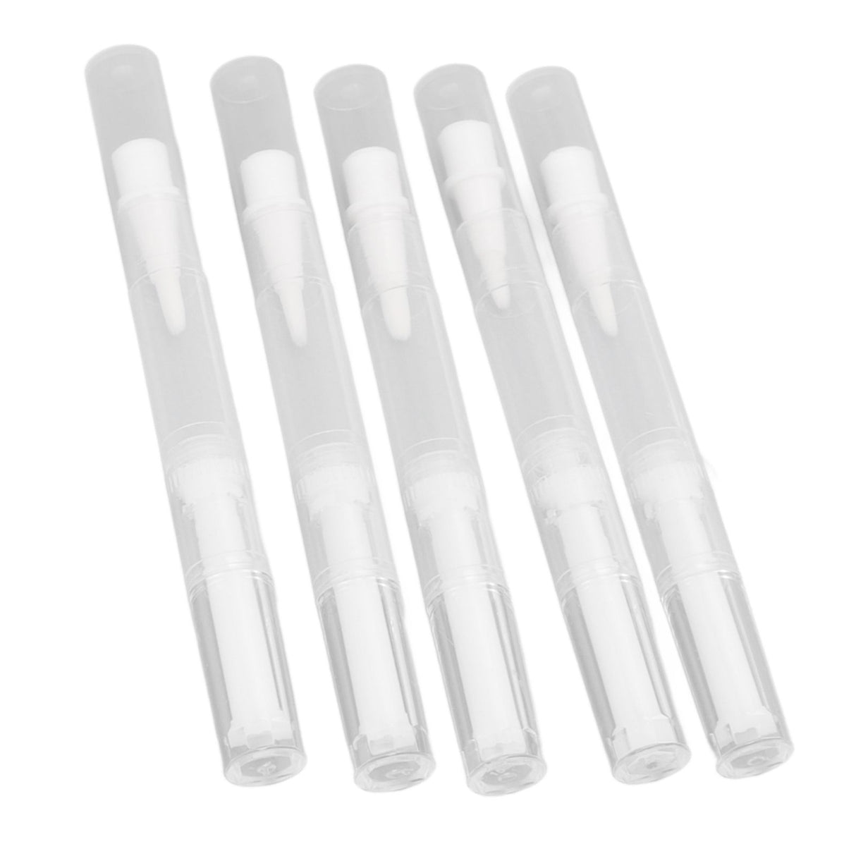 5 Set Empty Nail Oil Pen Transparent Plastic Tube Nylon Fiber Brush Cuticle Oil Pen for Travel