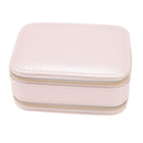 Jewelry Case Double Layer Portable Pink Necklace Hook Design Convenient Handle Travel Jewelry Box
