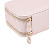 Jewelry Case Double Layer Portable Pink Necklace Hook Design Convenient Handle Travel Jewelry Box