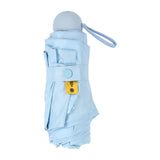 Travel Umbrella Sun Rain 5 Folding UV Protection Present Portable with Box for Men Women Blue