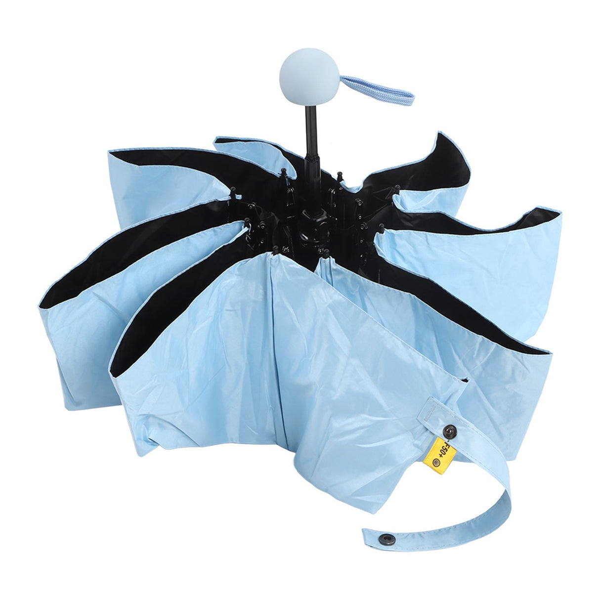 Travel Umbrella Sun Rain 5 Folding UV Protection Present Portable with Box for Men Women Blue