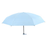 Travel Umbrella Sun Rain 5 Folding UV Protection Present Portable with Box for Men Women Blue - Close-Up Angle