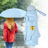 Travel Umbrella Sun Rain 5 Folding UV Protection Present Portable with Box for Men Women Blue