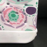 Women Storage EVA Handbag Hole Design Beach Casual Bag for Outdoor Sport Shopping Traveling White Print Small - Close-Up Angle