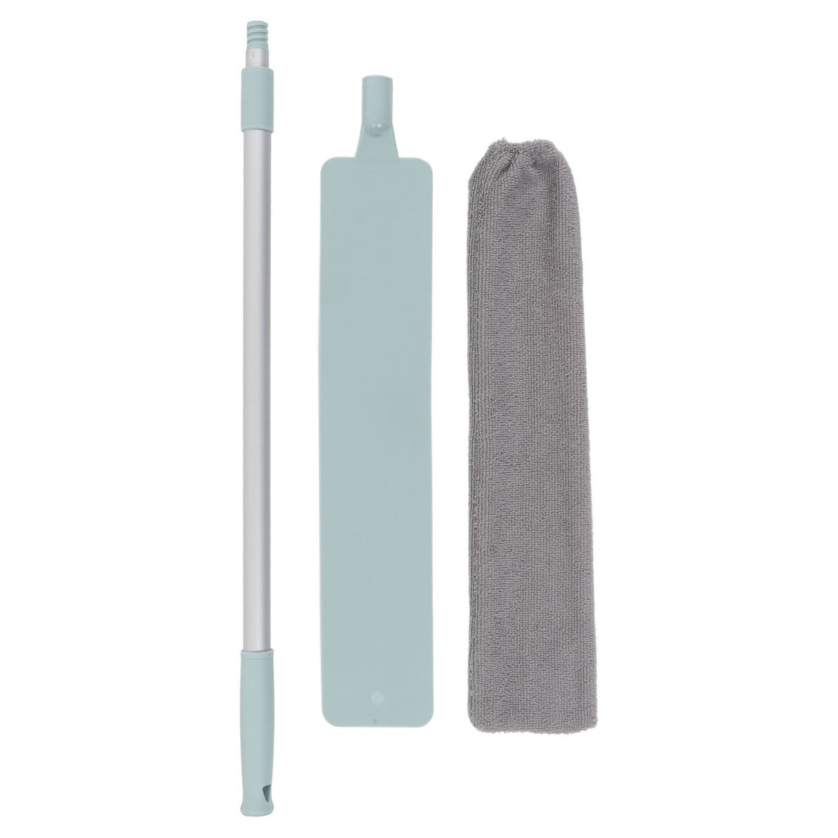 Dust Brush Aluminum Rod Long Handle 55in Extendable Elastic Opening Washable Long Flat Outline Microfiber Hand Duster