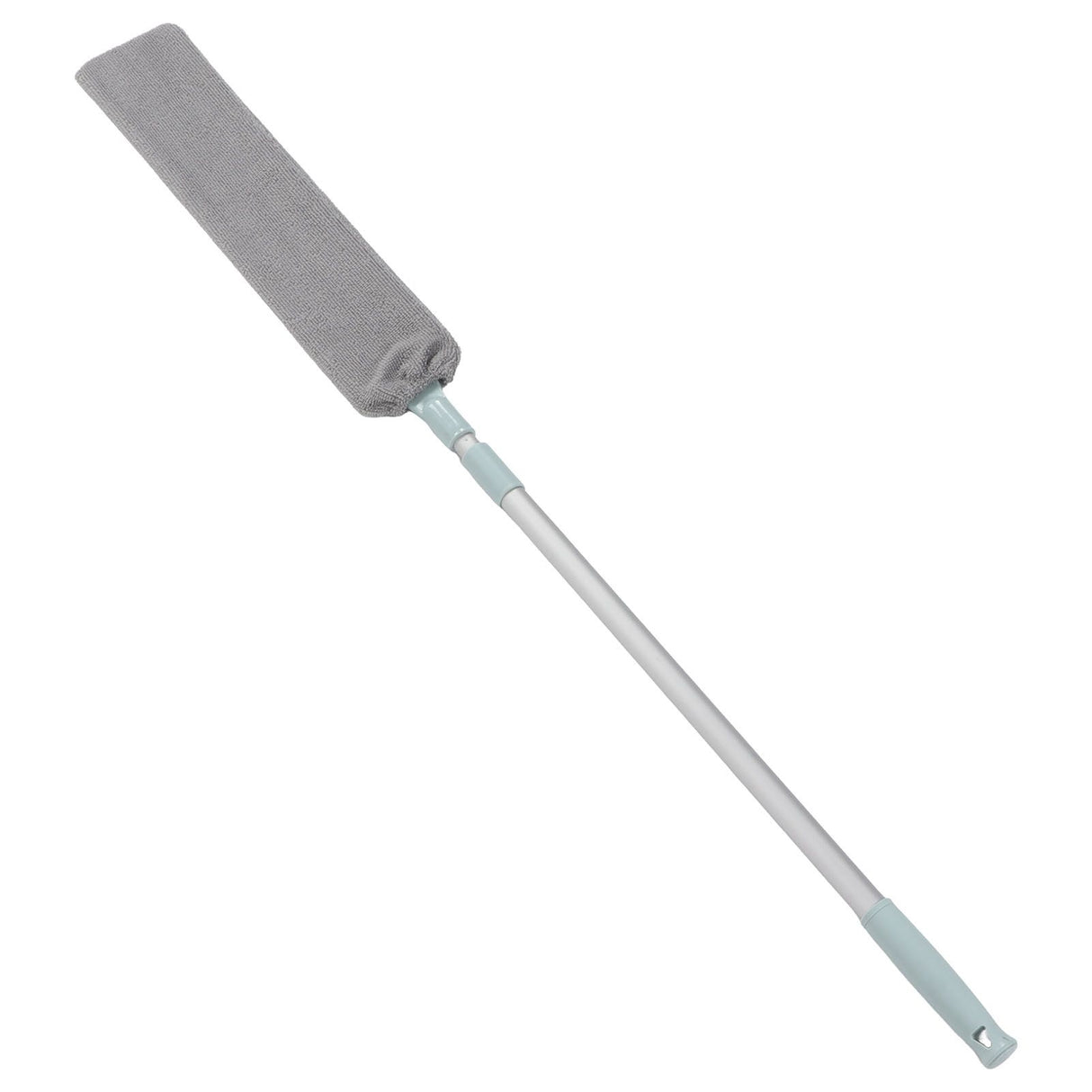 Dust Brush Aluminum Rod Long Handle 55in Extendable Elastic Opening Washable Long Flat Outline Microfiber Hand Duster