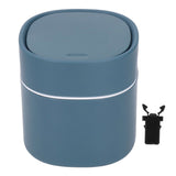 Mini Desktop Trash Can Debris Storage Cleaning Can with Lid for Coffee Table Dressing Table Desktop Countertop Blue