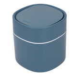 Mini Desktop Trash Can Debris Storage Cleaning Can with Lid for Coffee Table Dressing Table Desktop Countertop Blue - Front View