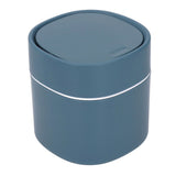 Mini Desktop Trash Can Debris Storage Cleaning Can with Lid for Coffee Table Dressing Table Desktop Countertop Blue