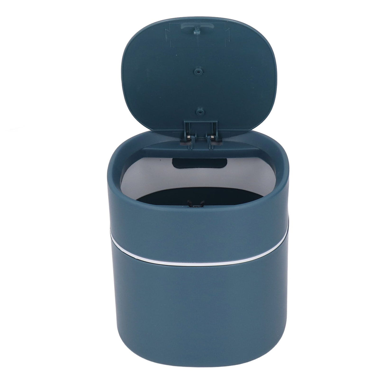 Mini Desktop Trash Can Debris Storage Cleaning Can with Lid for Coffee Table Dressing Table Desktop Countertop Blue