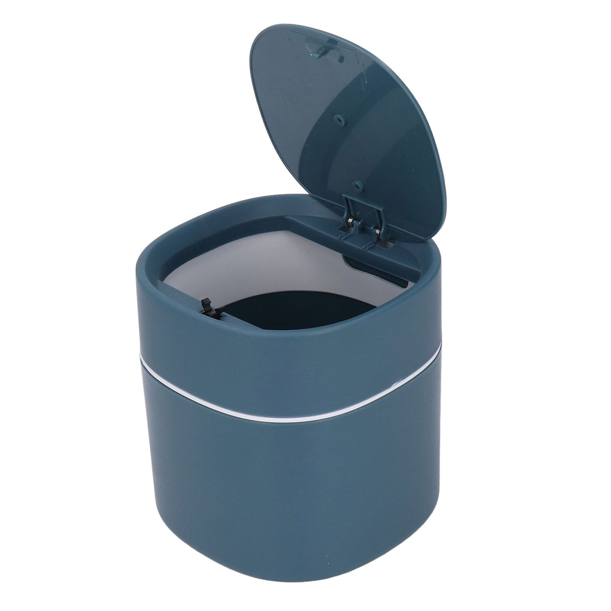 Mini Desktop Trash Can Debris Storage Cleaning Can with Lid for Coffee Table Dressing Table Desktop Countertop Blue