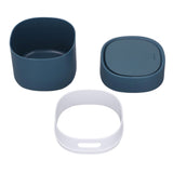Mini Desktop Trash Can Debris Storage Cleaning Can with Lid for Coffee Table Dressing Table Desktop Countertop Blue