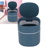 Mini Desktop Trash Can Debris Storage Cleaning Can with Lid for Coffee Table Dressing Table Desktop Countertop Blue