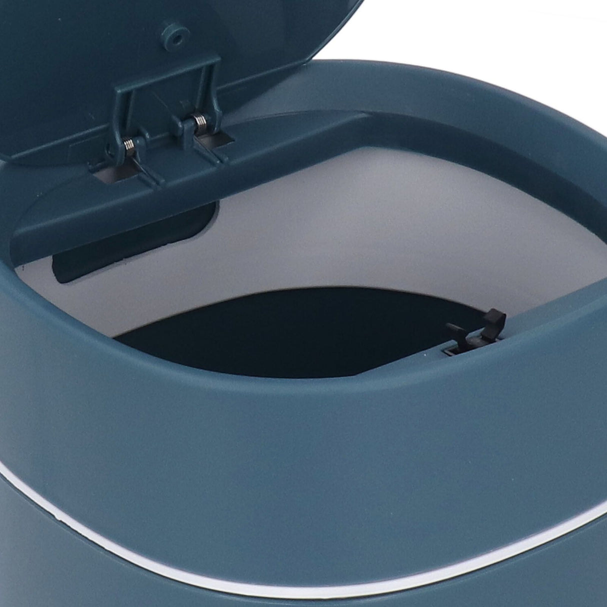 Mini Desktop Trash Can Debris Storage Cleaning Can with Lid for Coffee Table Dressing Table Desktop Countertop Blue