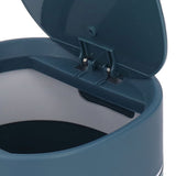 Mini Desktop Trash Can Debris Storage Cleaning Can with Lid for Coffee Table Dressing Table Desktop Countertop Blue - Extra Image