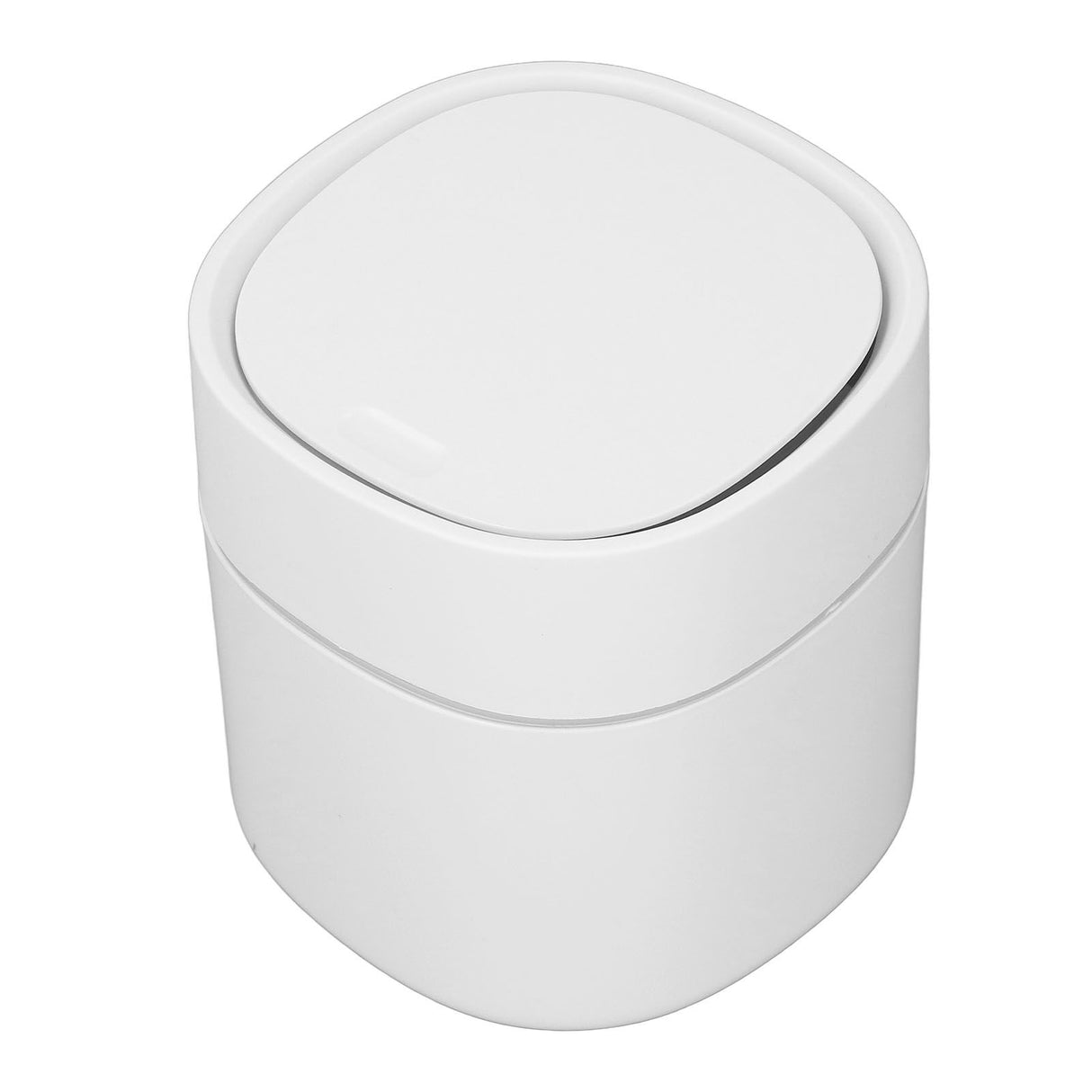 Mini Desktop Trash Can Debris Storage Cleaning Can with Lid for Coffee Table Dressing Table Desktop Countertop White