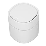 Mini Desktop Trash Can Debris Storage Cleaning Can with Lid for Coffee Table Dressing Table Desktop Countertop White - Top-Down View