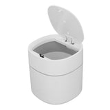 Mini Desktop Trash Can Debris Storage Cleaning Can with Lid for Coffee Table Dressing Table Desktop Countertop White