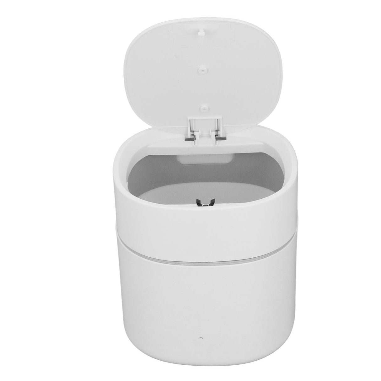 Mini Desktop Trash Can Debris Storage Cleaning Can with Lid for Coffee Table Dressing Table Desktop Countertop White