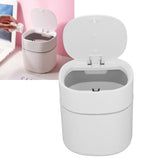 Mini Desktop Trash Can Debris Storage Cleaning Can with Lid for Coffee Table Dressing Table Desktop Countertop White - Extra Image