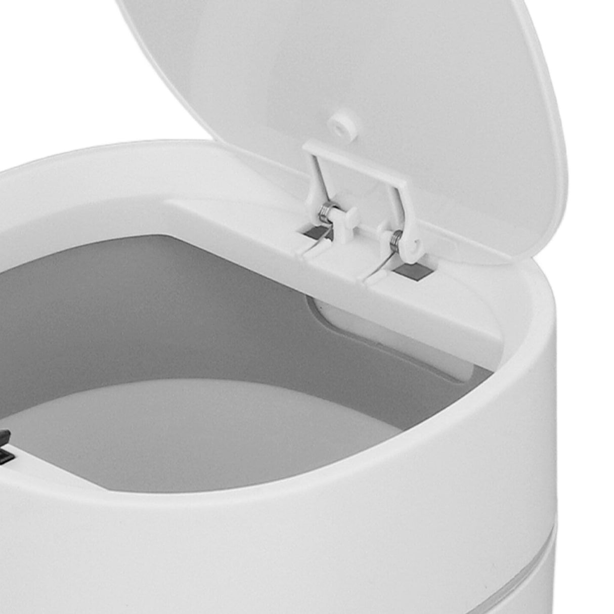 Mini Desktop Trash Can Debris Storage Cleaning Can with Lid for Coffee Table Dressing Table Desktop Countertop White