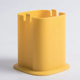 Desktop Trash Can Press Type Mini Garbage Can with Cover for Office Dressing Table Dark Blue - Side View