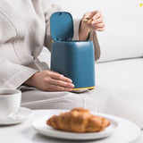 Desktop Trash Can Press Type Mini Garbage Can with Cover for Office Dressing Table Dark Blue - Extra Image