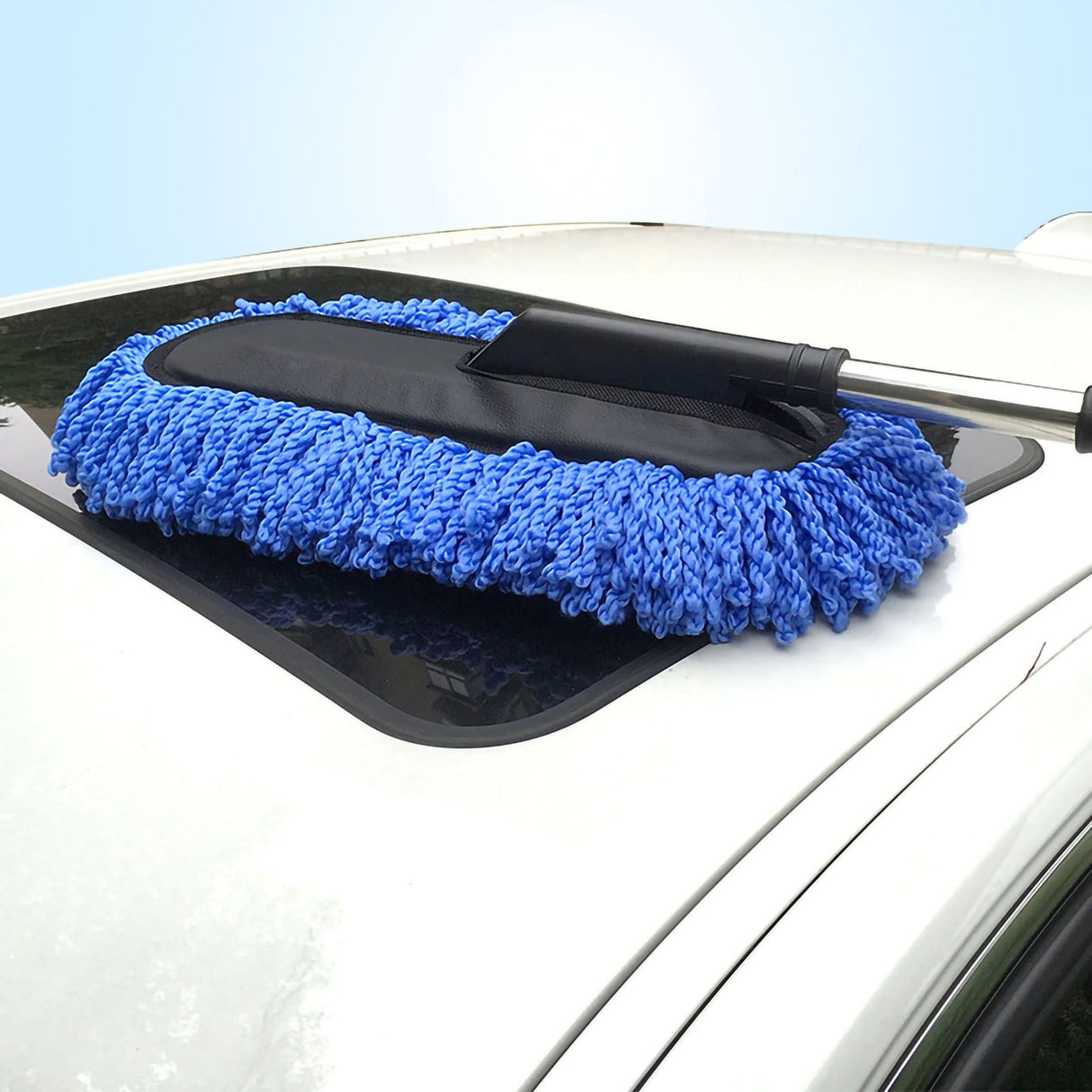 Car Wash Brush Microfiber Soft Scratch Free Multipurpose Cleaning Mop Duster for Car Maintenance Blue, Retractable