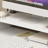 Monitor Stand Riser Ergonomic Computer Monitor Riser Stand Extra Storage Space Desktop Notebook Elevated Base Warm White