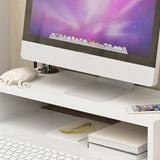 Monitor Stand Riser Ergonomic Computer Monitor Riser Stand Extra Storage Space Desktop Notebook Elevated Base Warm White - 45-Degree Angle
