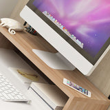 Monitor Stand Riser Ergonomic Computer Monitor Riser Stand Extra Storage Space Desktop Notebook Elevated Base Light Walnut