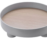 Round Plastic Serving Tray Cosmetic Storage Table Desk Organizer Container for Snack Food Ornaments Vanity Default Grey - Front View
