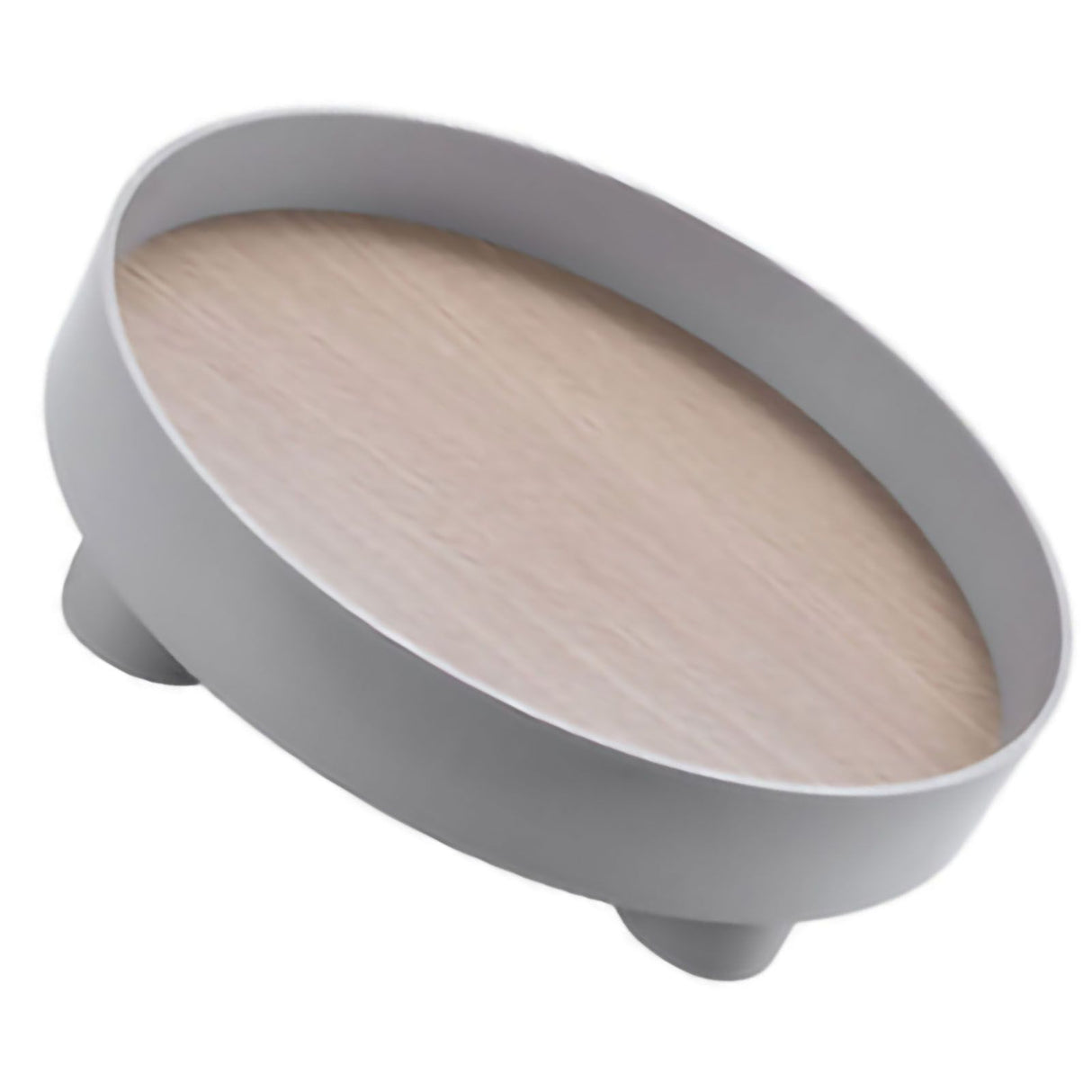 Round Plastic Serving Tray Cosmetic Storage Table Desk Organizer Container for Snack Food Ornaments Vanity Default Grey