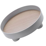 Round Plastic Serving Tray Cosmetic Storage Table Desk Organizer Container for Snack Food Ornaments Vanity Default Grey