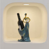 Dancing Girl Figurines Wine Holder Statue Synthetic Resin Wine Bottle Rack Stand for Bar Counter Home Decoration Red