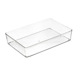 Drawer Storage Trays Durable Transparent Plastic Drawer Storage Divid Box for Kitchen Large Square Box