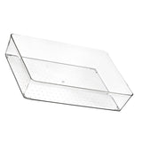 Drawer Storage Trays Durable Transparent Plastic Drawer Storage Divid Box for Kitchen Large Square Box - Side View