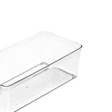 Drawer Storage Trays Durable Transparent Plastic Drawer Storage Divid Box for Kitchen Small Rectangle Box - Front View