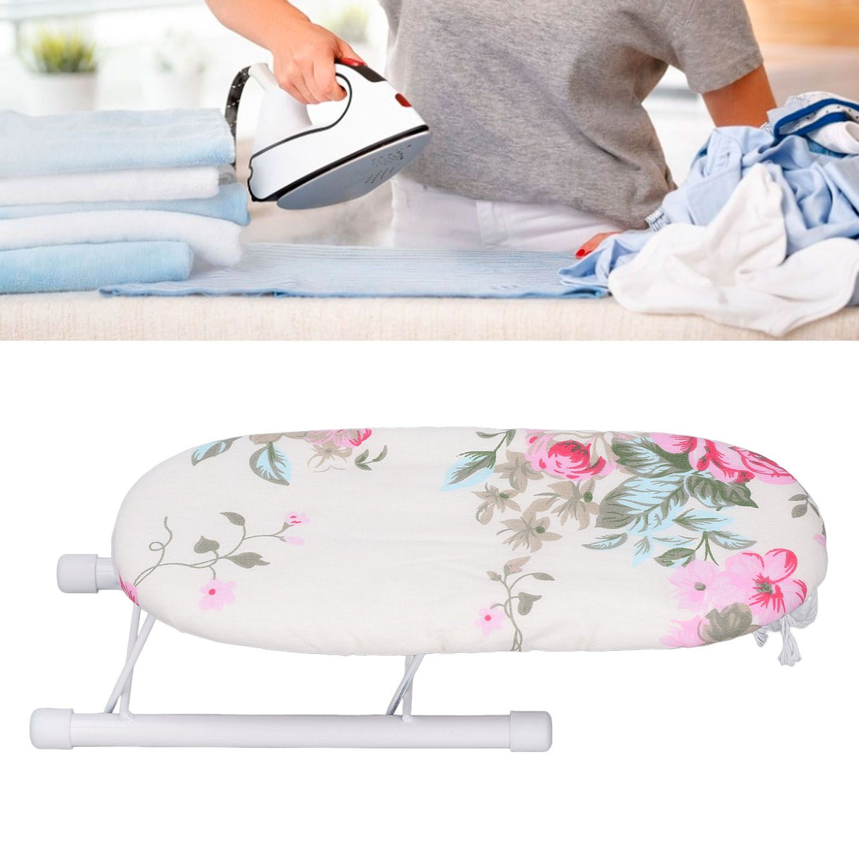 Table Top Ironing Board Foldable Leg Mini Sleeve Cuffs Collars Ironing Table for Home Travel Use