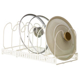 Pot Lid Rack Iron Retractable Pot Lid Organizer Holder for Multiple Cookware Universal Black - 45-Degree Angle