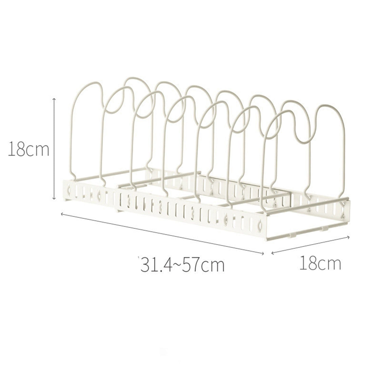 Pot Lid Rack Iron Retractable Pot Lid Organizer Holder for Multiple Cookware Universal Black