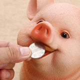 Piggy Bank Cute Pig Appearance Environmentally Friendly Resin Cartoon Piggy Bank Coin Bank Large Pig 21x16x16cm