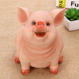 Piggy Bank Cute Pig Appearance Environmentally Friendly Resin Cartoon Piggy Bank Coin Bank Large Pig 21x16x16cm - Side View