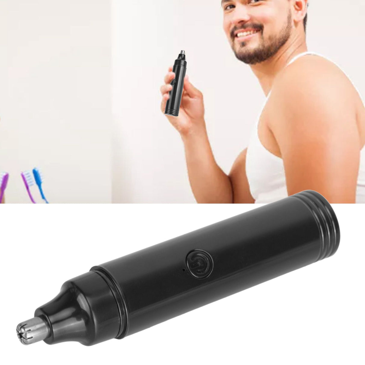 Nose Trimmer Rechargeable Wireless Full Automatic Built in Lithium Battery Nose Hair Shaver Black for Men