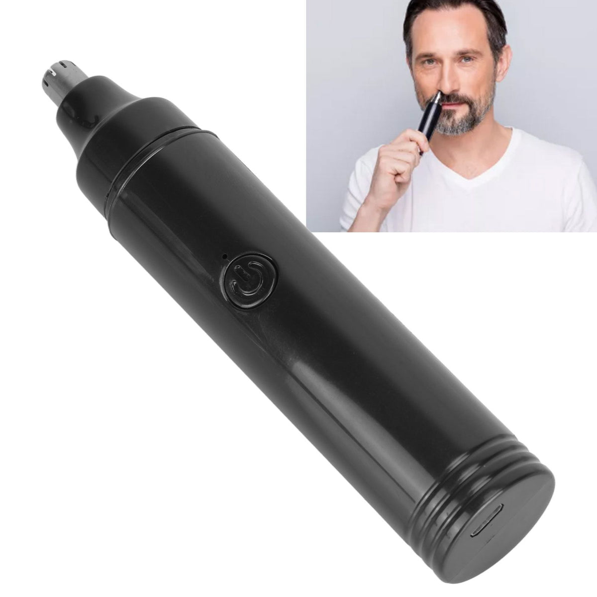 Nose Trimmer Rechargeable Wireless Full Automatic Built in Lithium Battery Nose Hair Shaver Black for Men