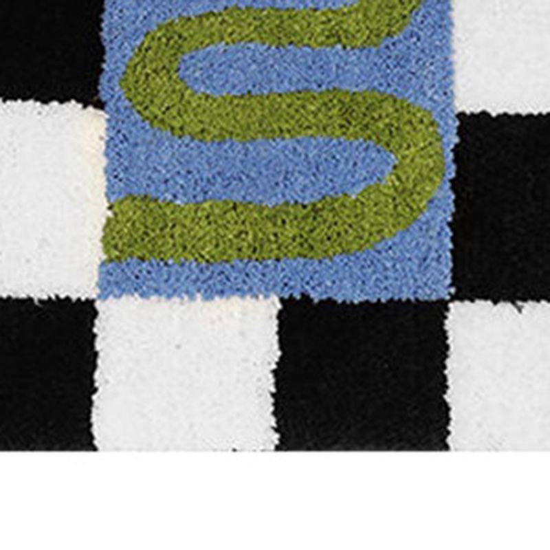 Checkered Doormat Anti Skid Black White Grid Cute Door Mat for Bathrooms Kitchens Living Rooms Morning Glory 40x60